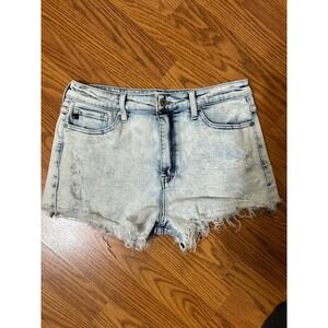 KanCan Light Acid Wash Distressed Denim Cut Off Shorts XL KC8321L-N High Rise
